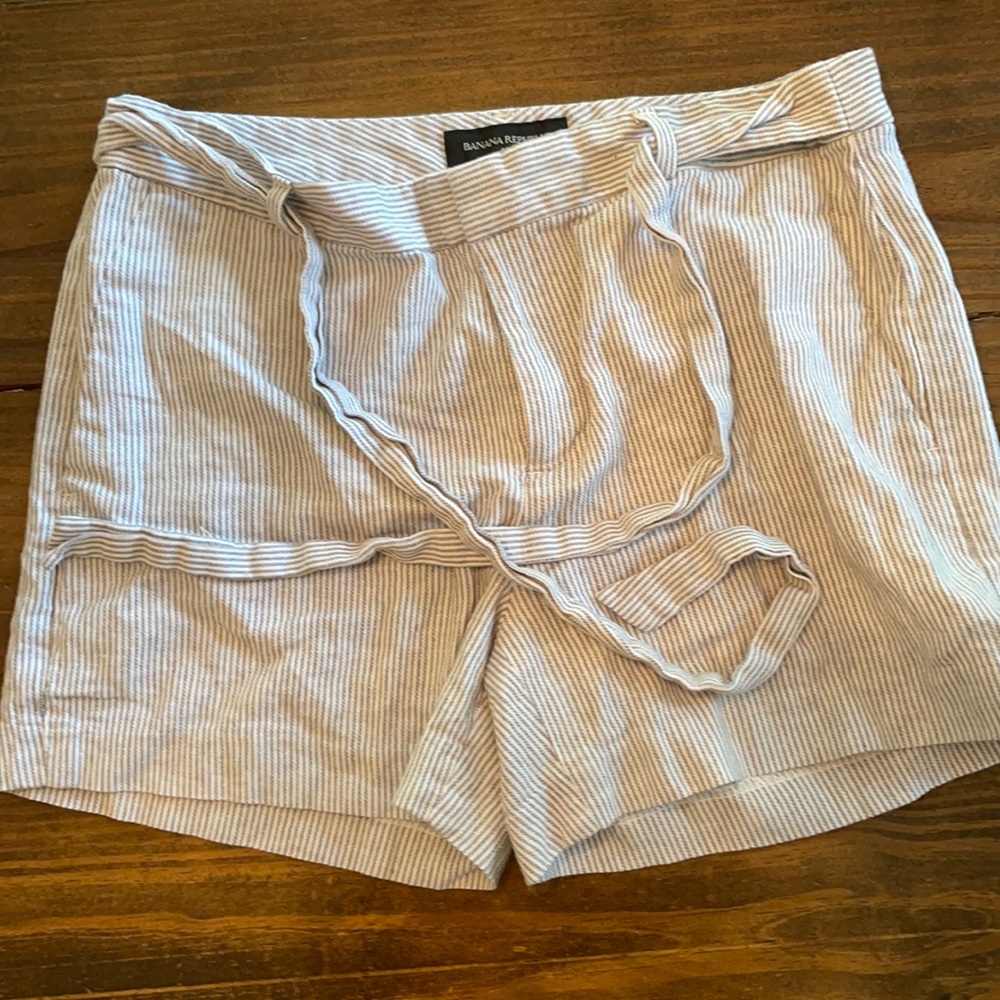 Striped Linen Shorts